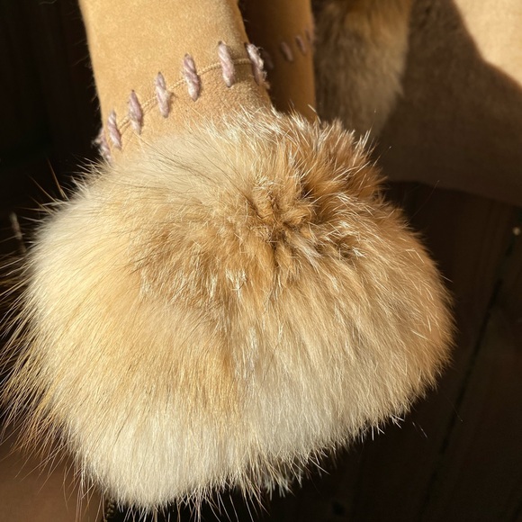 Shearling Lined Coat with Fur Trim - Picture 5 of 13